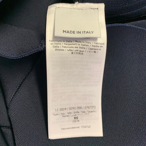 SALVATORE FERRAGAMO Size XS Navy Viscose Blend Asymmetrical Mini Dress - Picture 7 of 9